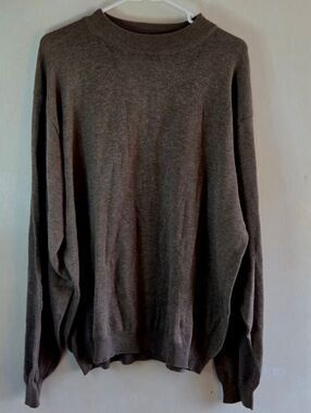 Croft & Barrow Men's XLT Brown 100%  Cotton Mock  Neck Sweater Long Sleeve